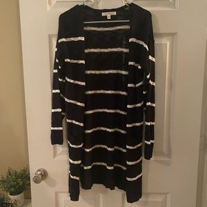 Black & White Striped Cardigan